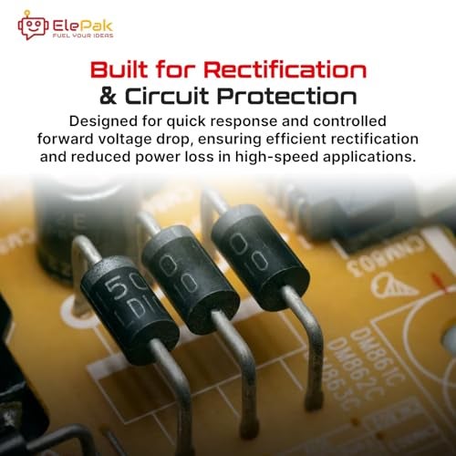 ElePak Rectifier Diode (200pcs) Forward Current 0.3 A – 3 A, General Purpose Diode - Electronic Components - Fast Switching Speeds - Ideal for Voltage Regulation, Power Conversion - Image 4