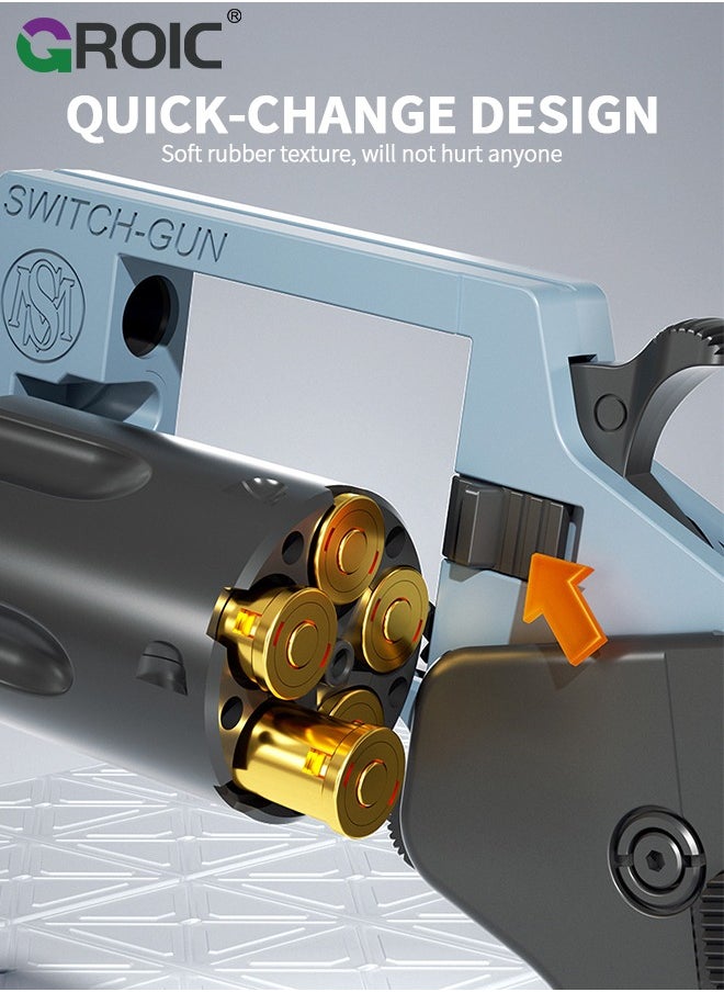 GROIC - Folding Toy Pistol, Phone Model Handgun Toy, Soft Bullet Guns Toy Revolver Style, Semi-Automatic Repeating Gun, 5 Shells, 2 Types of Soft Bullets (36 Bullets), Folding Blaster Toy Cool Gifts - Image 1