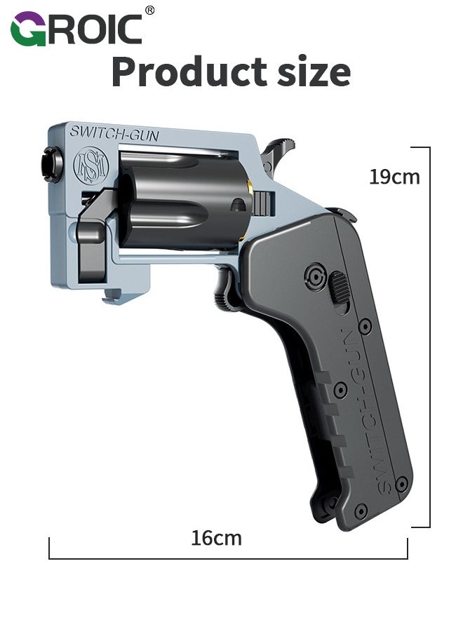 GROIC - Folding Toy Pistol, Phone Model Handgun Toy, Soft Bullet Guns Toy Revolver Style, Semi-Automatic Repeating Gun, 5 Shells, 2 Types of Soft Bullets (36 Bullets), Folding Blaster Toy Cool Gifts - Image 1