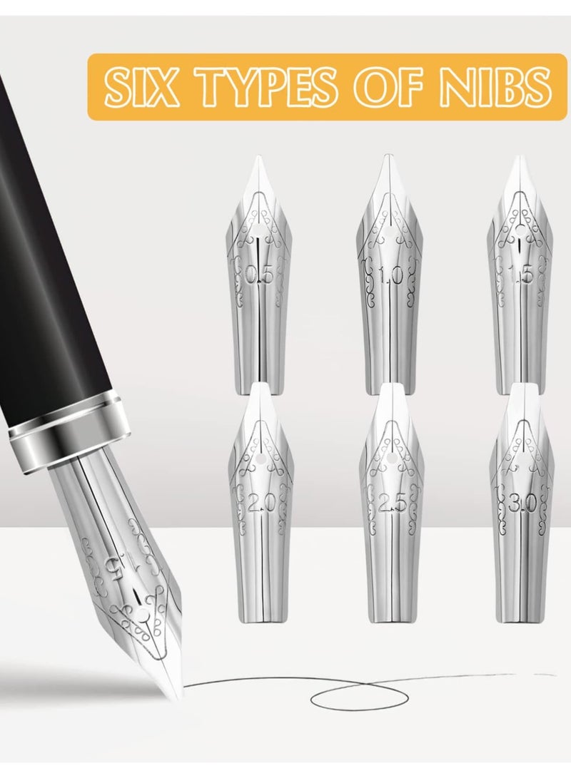 30pcs Stainless Steel Fountain Pen Nibs, Replacement Nibs Set for Calligraphy and Writing, Various Sizes for Kids, Adults, and Students(0.5+1+1.5+2+2.5+3mm each 5pcs) - Image 3