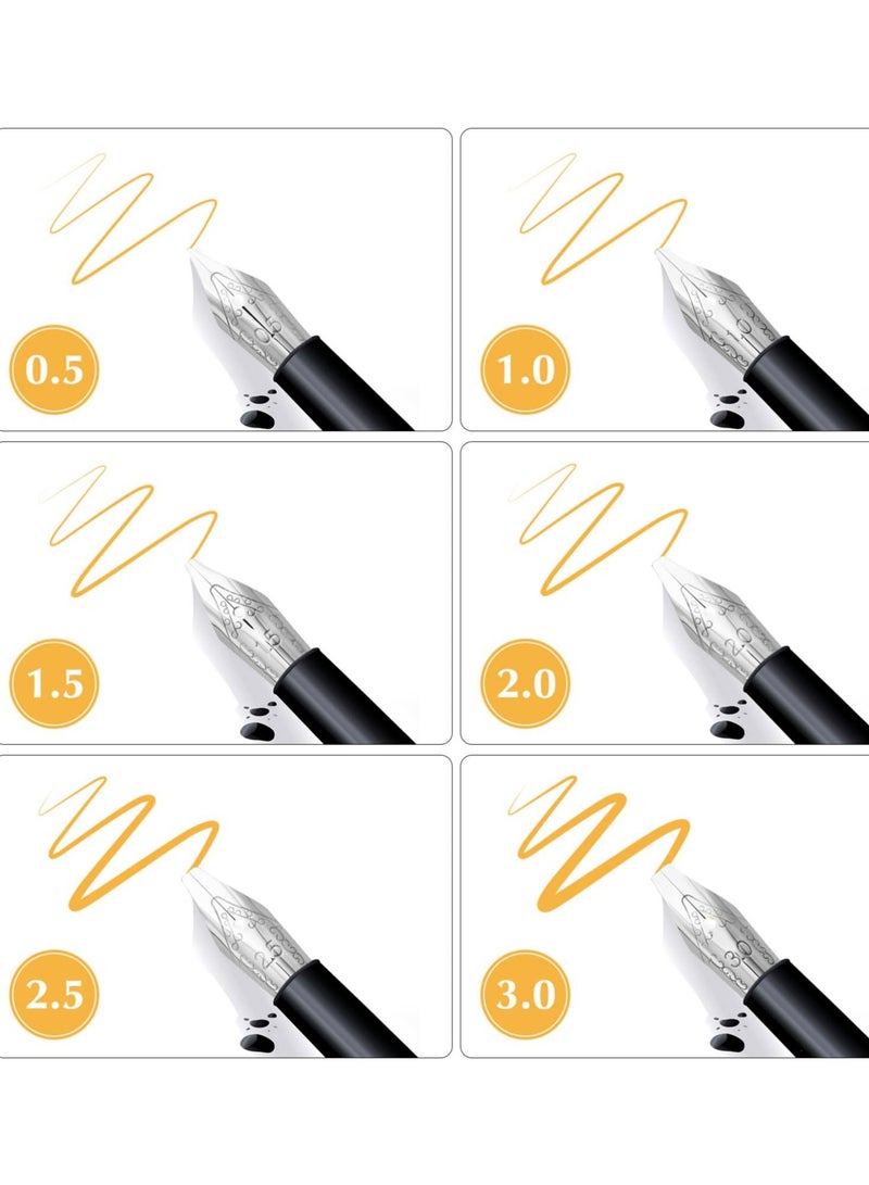 30pcs Stainless Steel Fountain Pen Nibs, Replacement Nibs Set for Calligraphy and Writing, Various Sizes for Kids, Adults, and Students(0.5+1+1.5+2+2.5+3mm each 5pcs) - Image 4