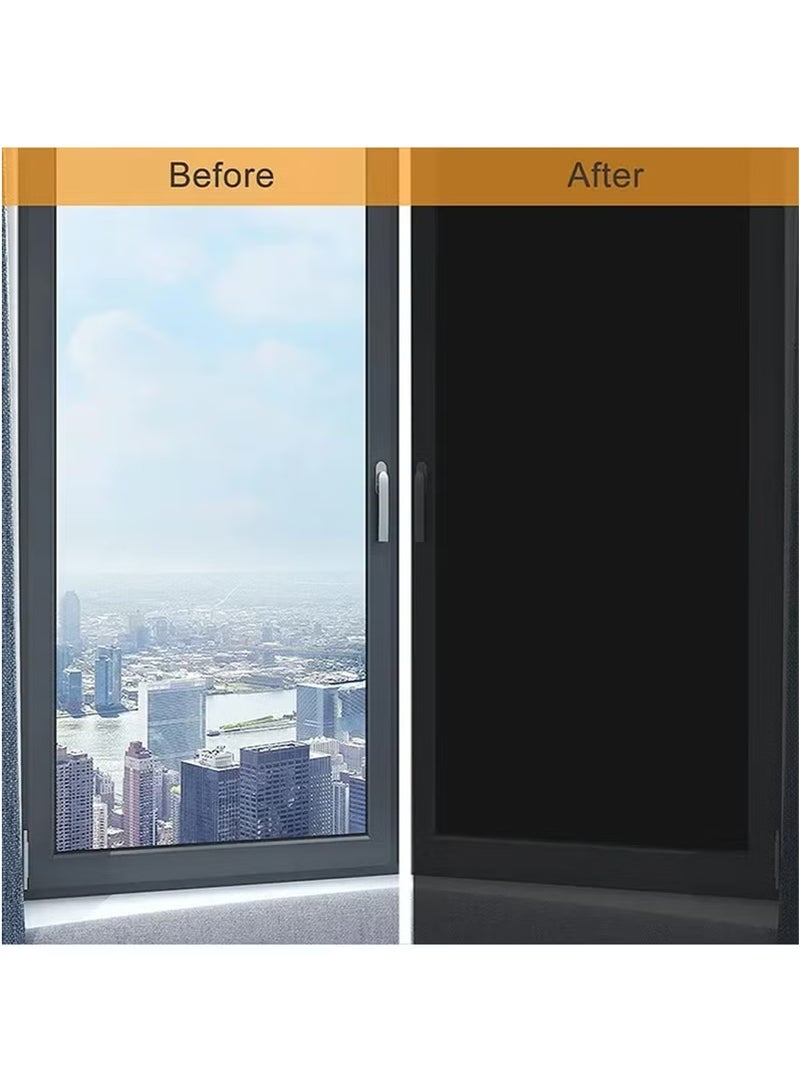 Portable Blackout Curtains With Self Adhesive Tape Travel Cuttable Sunscreen Shade Drapes For Bedroom Living Room Bathroom And Attic Blackout Curtains Width 145 cm Length 200 cm - Image 4