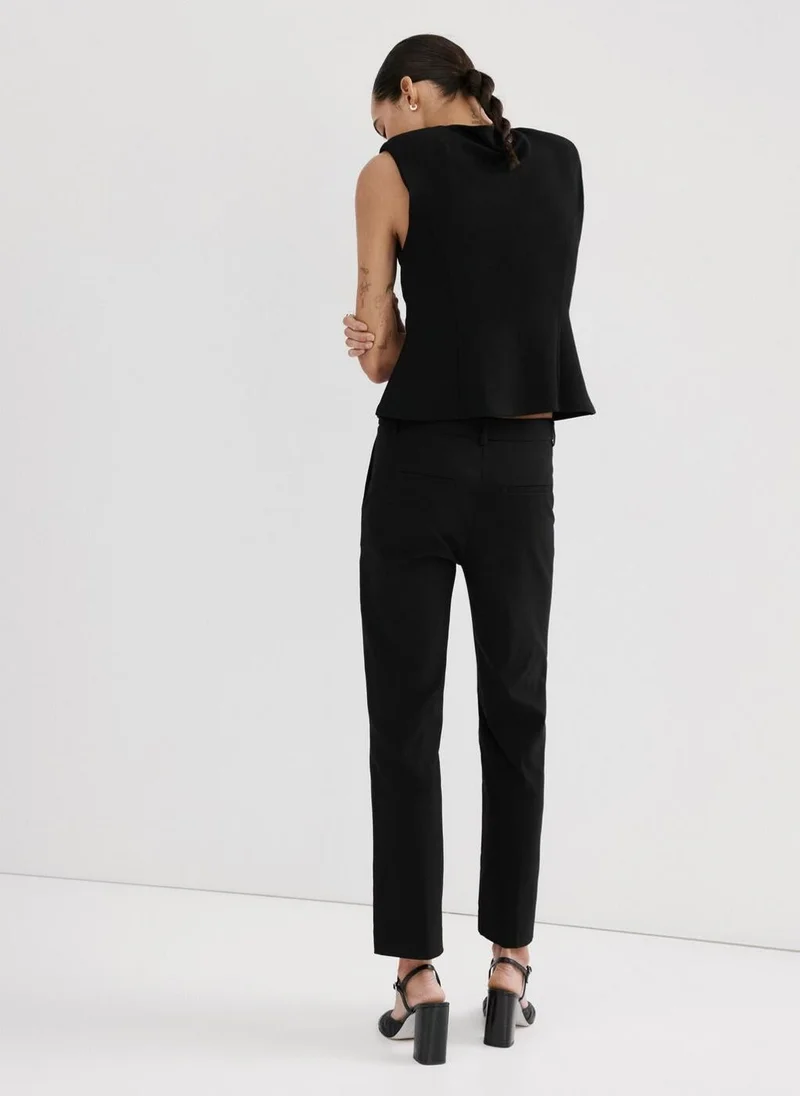 مانجو Peplum shoulder pad T-shirt