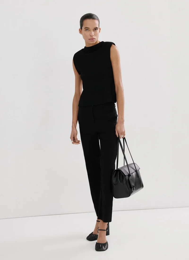 مانجو Peplum shoulder pad T-shirt