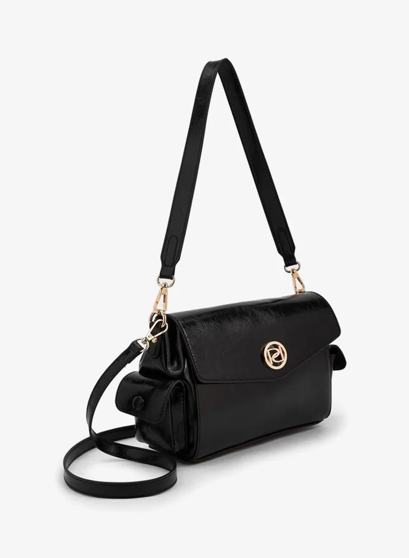 Paprika BLACK Solid Shoulder Bag With Detachable Strap for Women | Best Price UAE