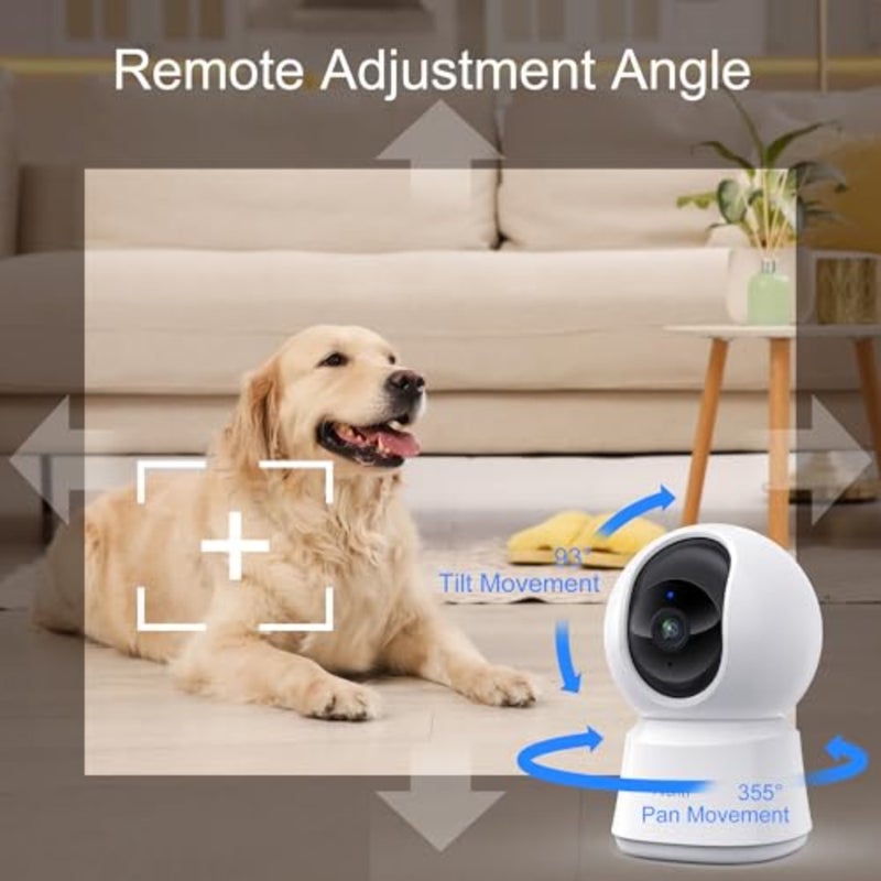 3K 5MP Pet Dog Cameras with App, 5Ghzand2.4G WiFi 6 Baby Monitor, Security Camera Indoor, Motion Tracking, Sound Detection, Night Vision, 360°View, Two-Way Audio, Works with Alexa P2F - Image 5