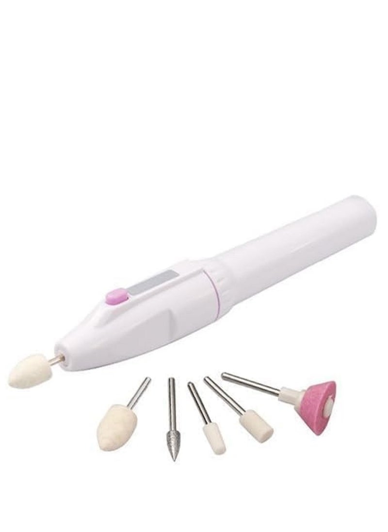 Generic - Professional Adjustable Nail File with 5 Different Heads for Complete Nail Care at Home - Perfect Solution for Manicure, Pedicure and Gel Polish with Portable Mini Design - Image 1