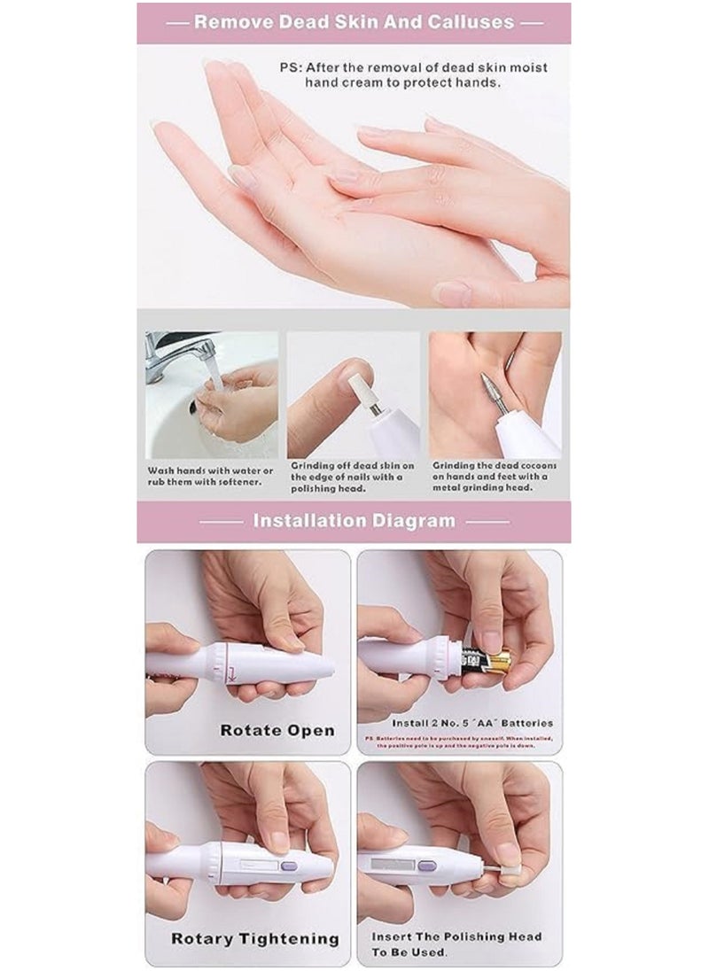 Generic - Professional Adjustable Nail File with 5 Different Heads for Complete Nail Care at Home - Perfect Solution for Manicure, Pedicure and Gel Polish with Portable Mini Design - Image 1