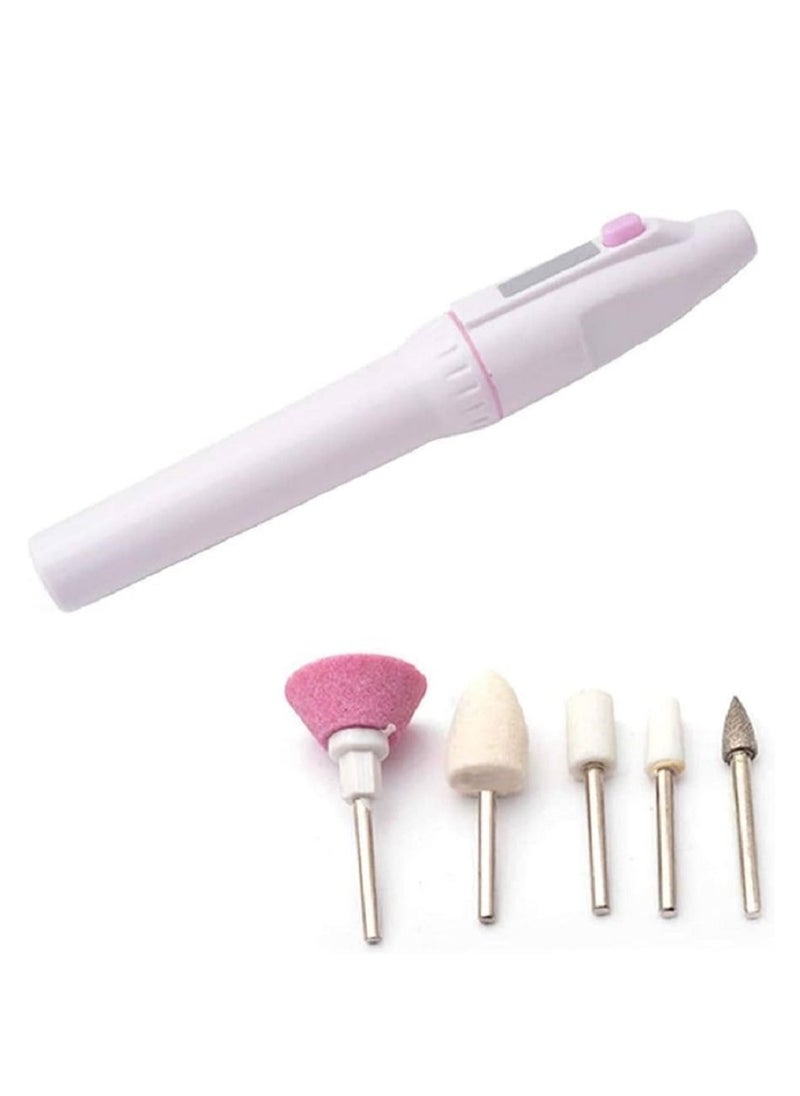 Generic - Professional Adjustable Nail File with 5 Different Heads for Complete Nail Care at Home - Perfect Solution for Manicure, Pedicure and Gel Polish with Portable Mini Design - Image 1