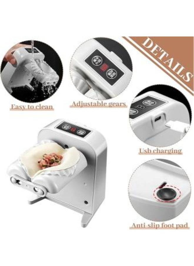 Executive LLC - Automatic Dumpling Maker, 1300mAh USB Household Stainless Steel Household Machine Manual Dumpling Maker Mould Ravioli Press Mold DIY Dumpling Easy Tool Kitchen Accessories - Image 1