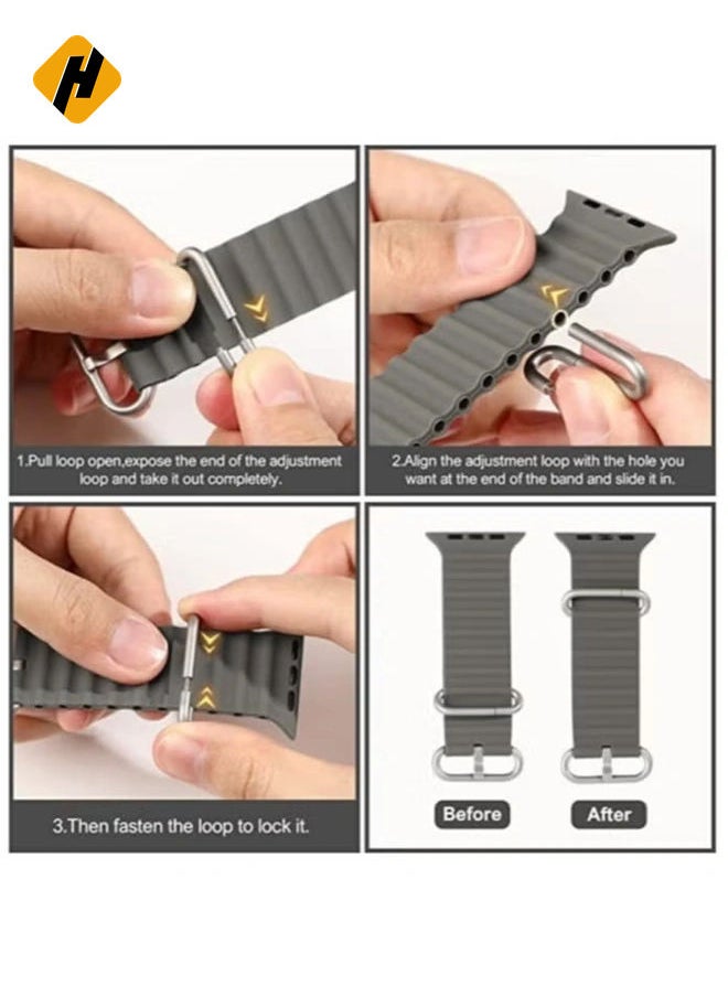 HuHa - 4 Pack Sport New Silicone Band Compatible with Apple Watch Ultra Ocean 42/44/45/49mm Strap for iWatch Series Ultra 8 7 6 5 SE - Image 1