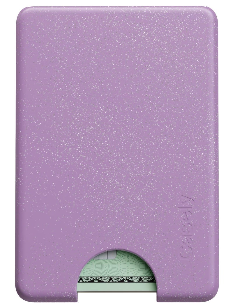Casely MagWallet | Lavender Waves | Purple Shimmer | Slim Wallet Card Holder | Compatible with MagSafe | Soft-Touch Hard Silicone | Holds Up to 3 Cards - Image 1