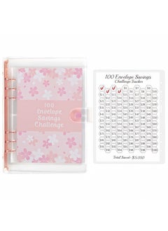 Generic 100 Envelope Savings Challenge, A5 Budget Planner with Challenger Tracker and Pre-numbered Pockets, Money Challenge Savings Book, Budget Binder Savings Book, Ring Binder A5 Pink  - Image 1