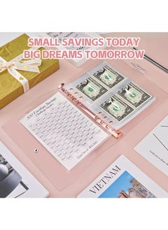Generic 100 Envelope Savings Challenge, A5 Budget Planner with Challenger Tracker and Pre-numbered Pockets, Money Challenge Savings Book, Budget Binder Savings Book, Ring Binder A5 Pink  - Image 5