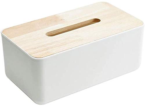 Mishrit 1pc Plastic Wooden Cover Tissue Box Holder Paper Napkin Holder Case Tissue Holder Dispenser Organizer for Car Dcor Home Room Hotel - Image 1