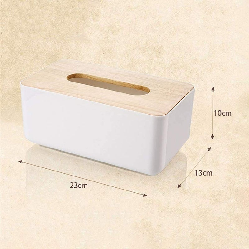 Mishrit 1pc Plastic Wooden Cover Tissue Box Holder Paper Napkin Holder Case Tissue Holder Dispenser Organizer for Car Dcor Home Room Hotel - Image 2