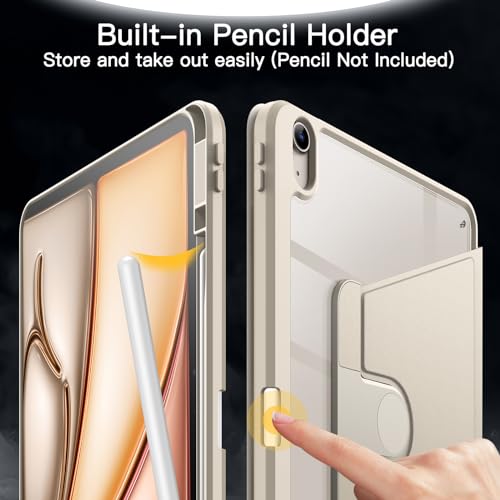 Jetech حافظة JETech الدوارة لجهاز iPad Air 13 بوصة M3/M2 (2025/2024) مع حامل قلم، دوران 360 درجة، غطاء واقي شفاف، استيقاظ/نوم تلقائي (ضوء النجوم) - Image 5