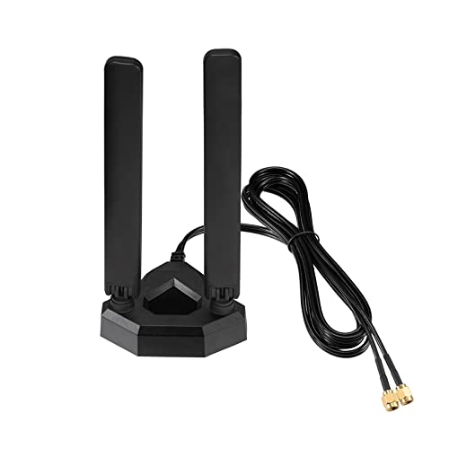 Eightwood WiFi 6E Tri-Band Antenna 6GHz 5GHz 2.4GHz Gaming WiFi Antenna Magnetic Base with 6.5ft Extension Cable for PC Desktop Computer PCIe WiFi 6E Card, Router - Image 1