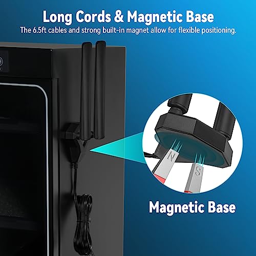 Eightwood WiFi 6E Tri-Band Antenna 6GHz 5GHz 2.4GHz Gaming WiFi Antenna Magnetic Base with 6.5ft Extension Cable for PC Desktop Computer PCIe WiFi 6E Card, Router - Image 4