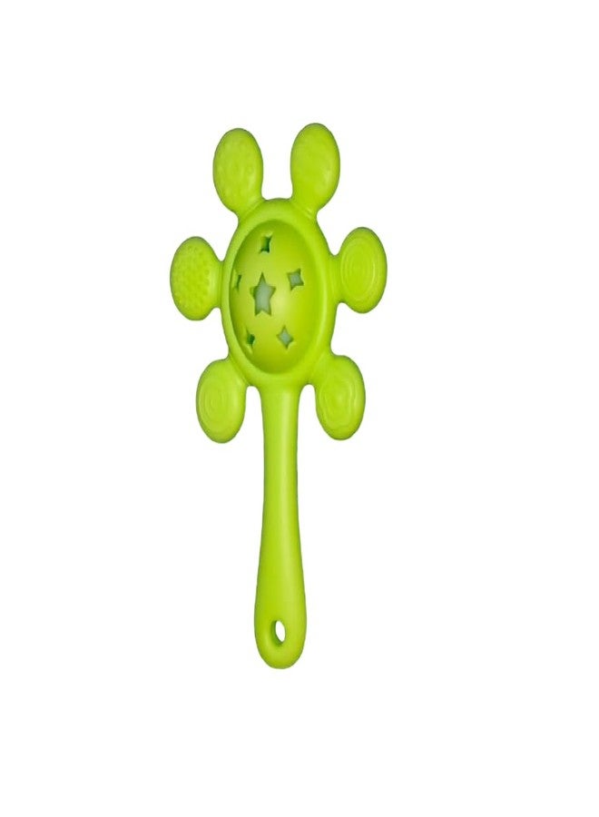 Tiny Treasures Teething Rattle Cum Teether for Baby, Toddler | BPA-Free, Non-Toxic Toy for 3-12 Months | Easy Grip, Soothing Gum Relief & Sensory Development (Green)