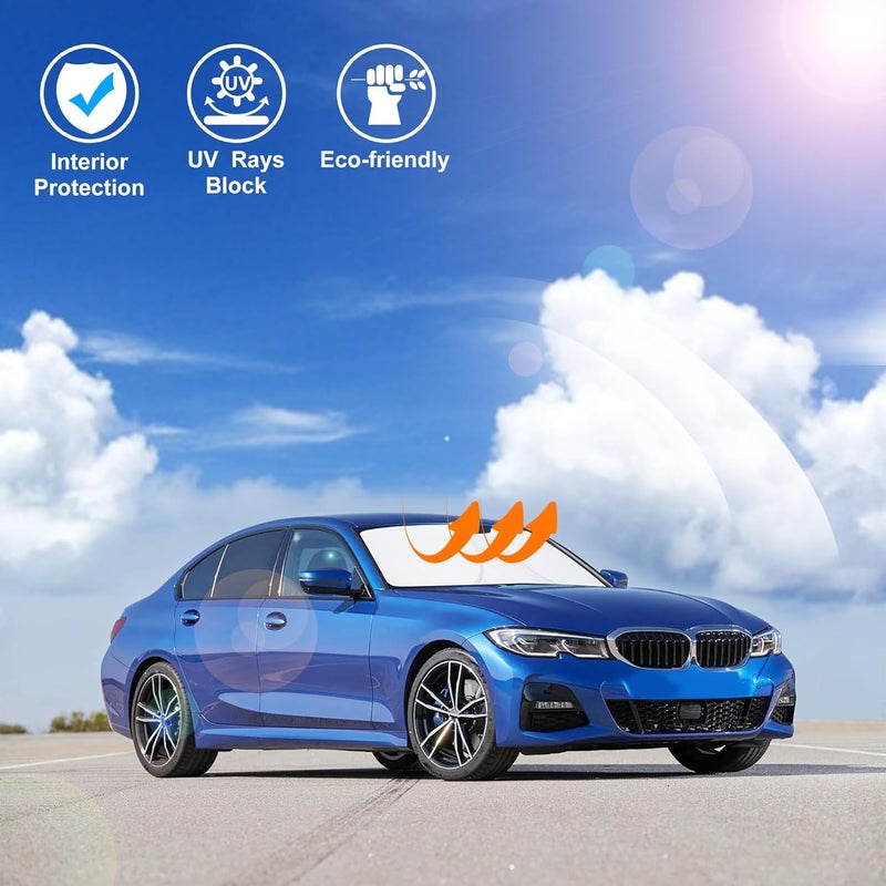 LHFLIVE Windshield Sun Shade for 2019-2025 BMW 3 Series - Foldable Sun Blocker - Image 5