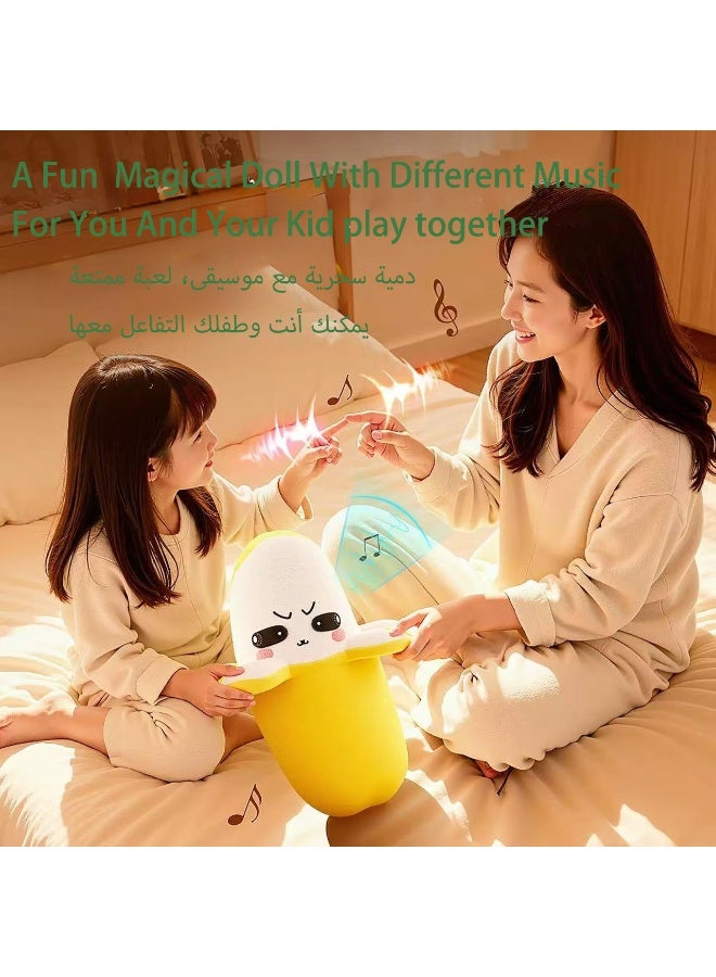 Sensor Rhythm Doll, Induction Rhythm Piano With 3 play modes, Parent-child Couple Interactive Plush banana toy，Human Body sensor beat music piano, A Soft and Unique Stuffed Toy for Kids and Adults - Image 1