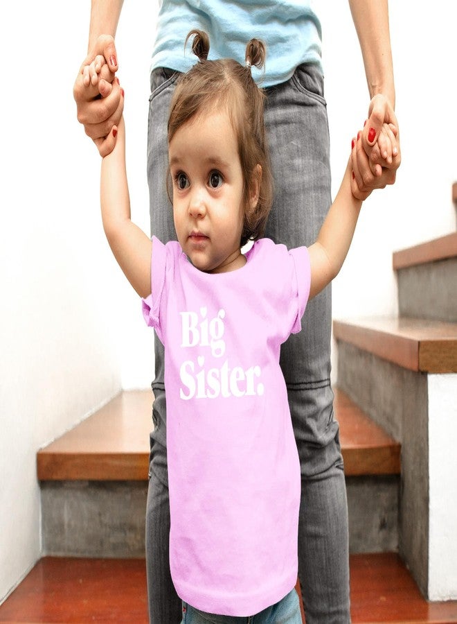 CBTwear Big Sister Toddler Shirt - Cute and Fun Sibling Announcement Tee for Kids and Family (18 Months, Pink) - Image 2