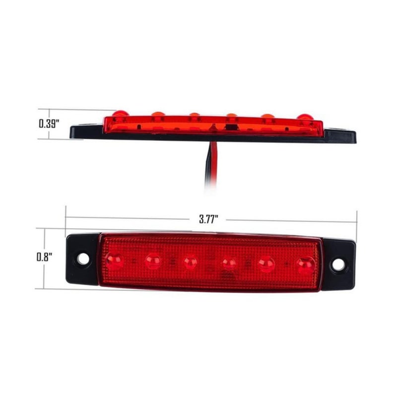 2Pcs Red LED Truck Trailer Lights Side Signal Indicators Easy Install Safe - Image 4