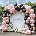 feilebalon Pink Black Balloon Arch Kit Double Stuffed Pastel Pearl Baby Pink Balloon Garland with Champagne Rose Gold Balloons for Birthday Bridal Baby Shower Wedding Graduation Party Decoration - Image 2