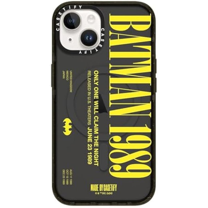 Casetify Impact iPhone 14 Case 【Batman Co-Lab / 4X Military Grade Drop Tested / 8.2ft Drop Protection/Compatible with Magsafe】 - Batman 1989 - Clear Black - Image 1