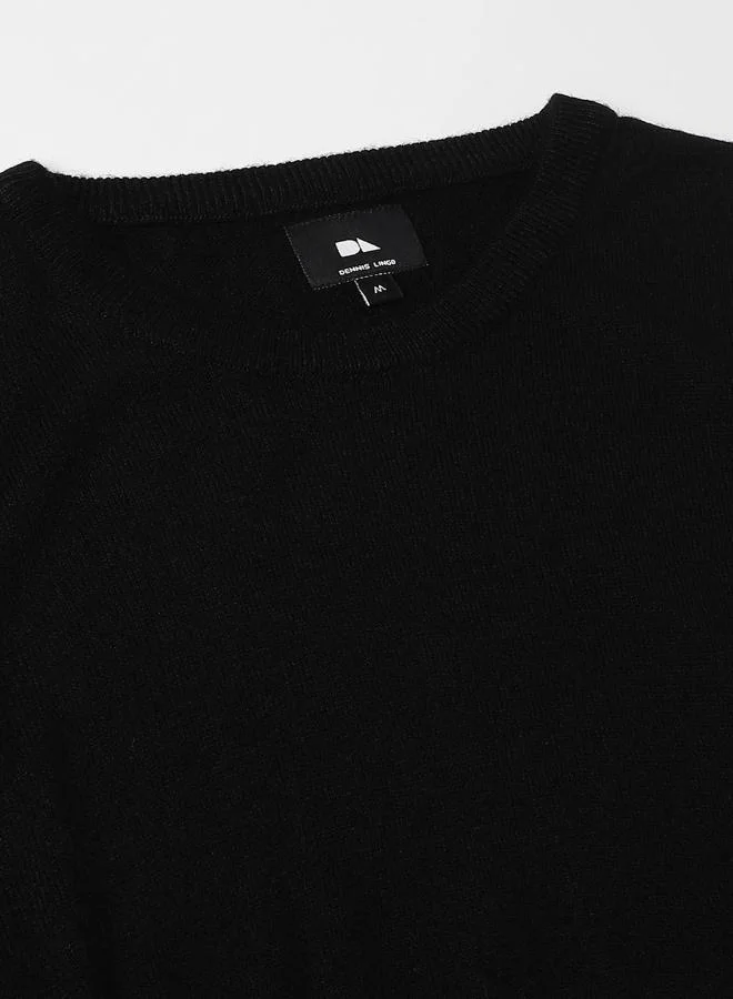 Dennis Lingo Black Regular Fit Sweater for Men - 100% Acrylic, Solid, Crew Neck, Full Sleeves, Casual
