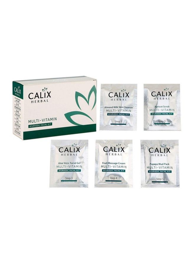 Calix Herbal Organic Multivitamin Ayurvedic Facial Kit For Remove Dead Cells Moisture Locking Boon Enriched With Vegetable & Almond Oil ; Men & Women Suitable For All Skin Type (Set Of 5) 50 Gm - Image 4