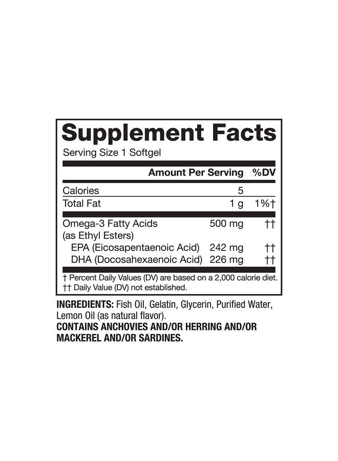 SPRING VALLEY سبرينغ فالي أوميغا-3 500 ملغ من زيت السمك لصحة القلب، ليمون، 360 كبسولة لينة - Image 5