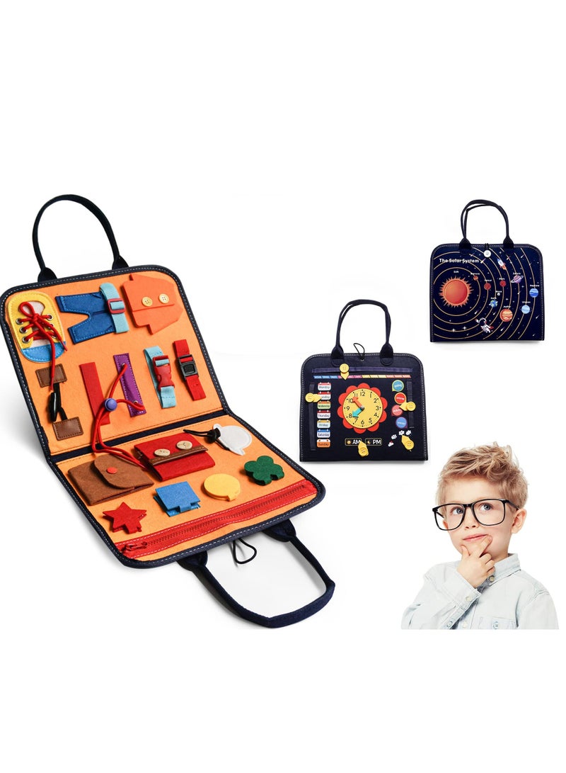 SYOSI Busy Board Montessori Toys for Toddlers, Sensory Toys Gifts for 1 2 3 4 Year Old Girls & Boys Preschool Autistic Children Activities Educational Travel Toy Kids Learning Basic Dress Skills  - Image 1