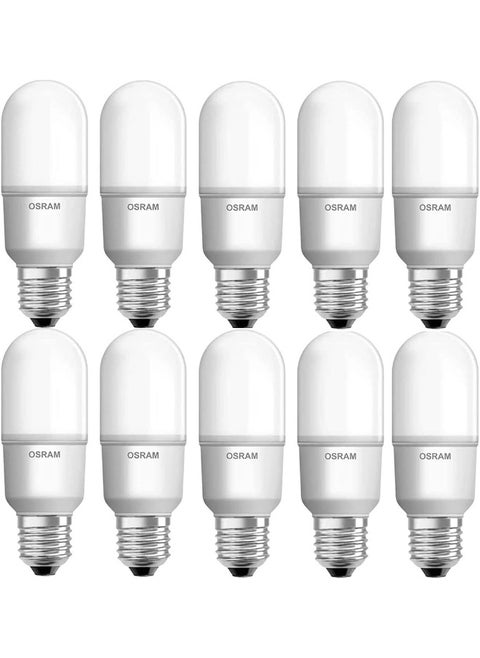 Osram Led Bulb Pack Value Stick Daylight E27 Lamp 10W 6500K - Combo Of 10