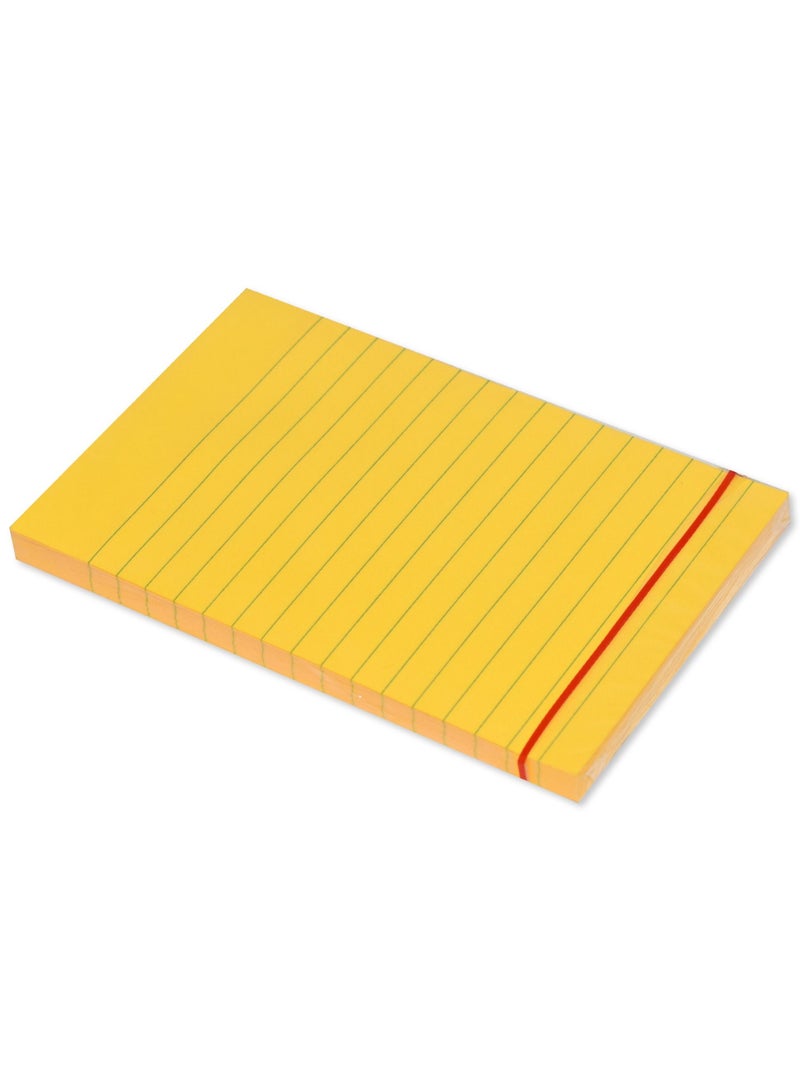 FIS Sticky Note Pad, 4X6 inches, Pack of 6, Ruled Neon Orange -FSPO4X6RNOR - Image 3