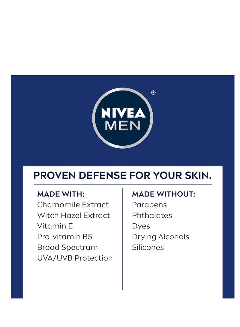 NIVEA MEN Sensitive Face Lotion with SPF 15, Broad Spectrum Sunscreen, 3 Pack of 2.5 Fl Oz Tubes
