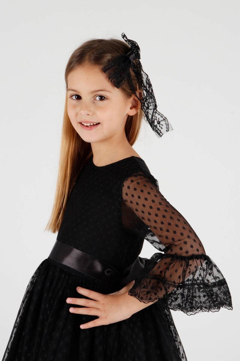 Ahenk Kids AHENGİM GIRL CHILDREN DRESS GIRL CHILDREN BUCKLE DRESS GIRL DRESS TULLE LACE DRESS AK2209  - Image 3