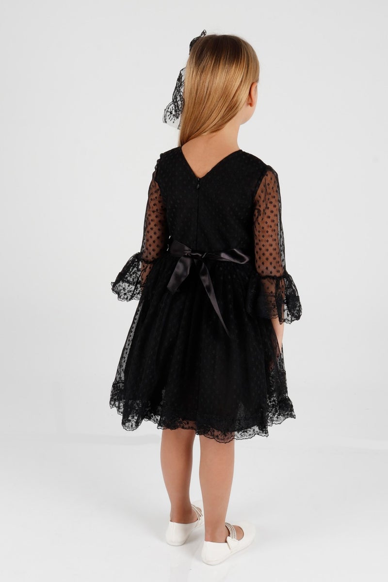 Ahenk Kids AHENGİM GIRL CHILDREN DRESS GIRL CHILDREN BUCKLE DRESS GIRL DRESS TULLE LACE DRESS AK2209  - Image 2