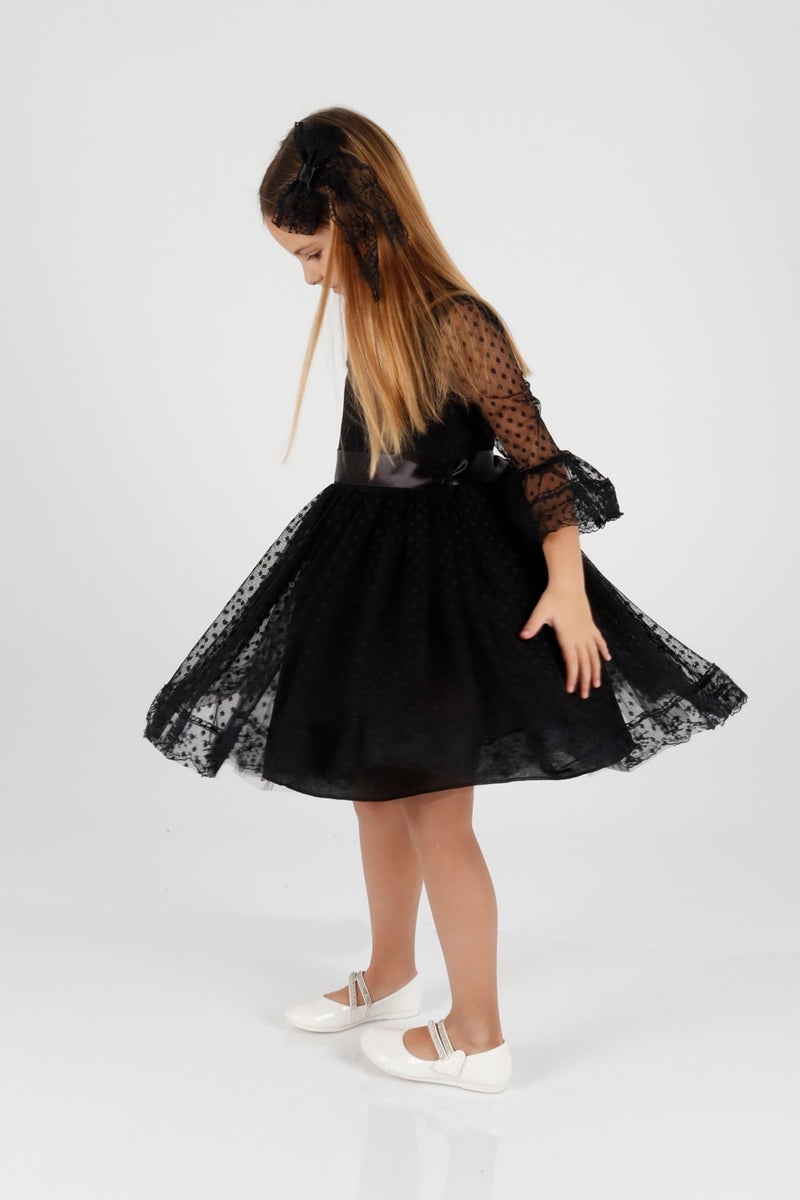 Ahenk Kids AHENGİM GIRL CHILDREN DRESS GIRL CHILDREN BUCKLE DRESS GIRL DRESS TULLE LACE DRESS AK2209  - Image 5