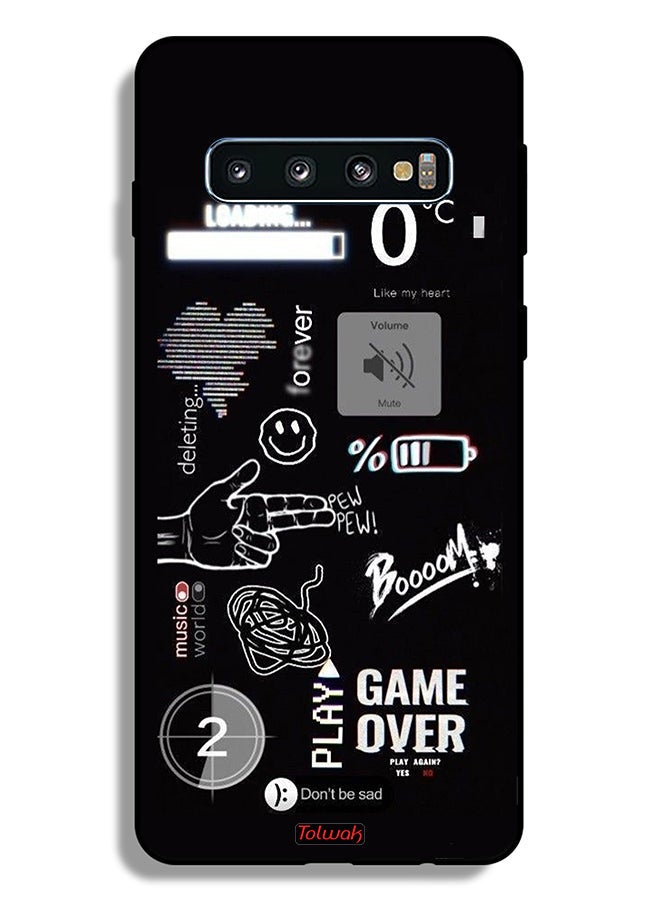 Tolwak Samsung Galaxy S10 Plus Protective Case Cover Game Over Pew Pew - Image 2