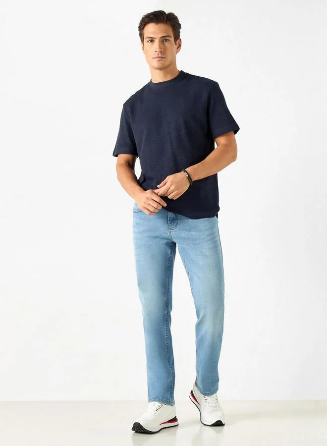 سبلاش فيڤ تيشيرت بياقة دائرية وأكمام قصيرة بنقوش