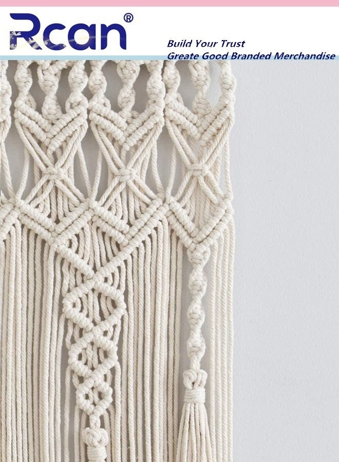 Rcan Large Macrame Wall Hanging Tapestry Wooden Stick Hand Woven Bohemia Tassel Curtain Home Living Wedding Backgrount Boho Decor - Image 5