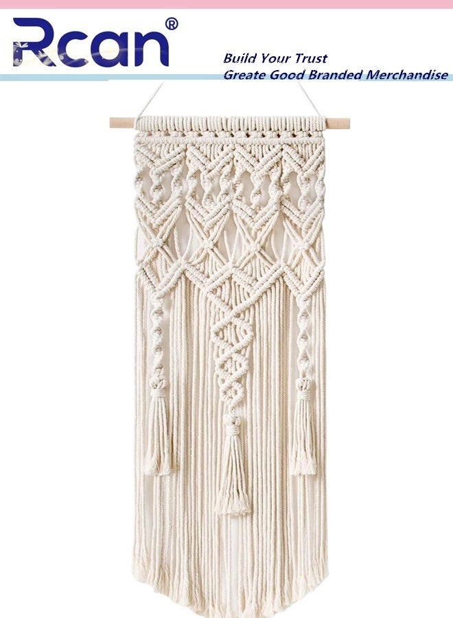 Rcan Large Macrame Wall Hanging Tapestry Wooden Stick Hand Woven Bohemia Tassel Curtain Home Living Wedding Backgrount Boho Decor - Image 1