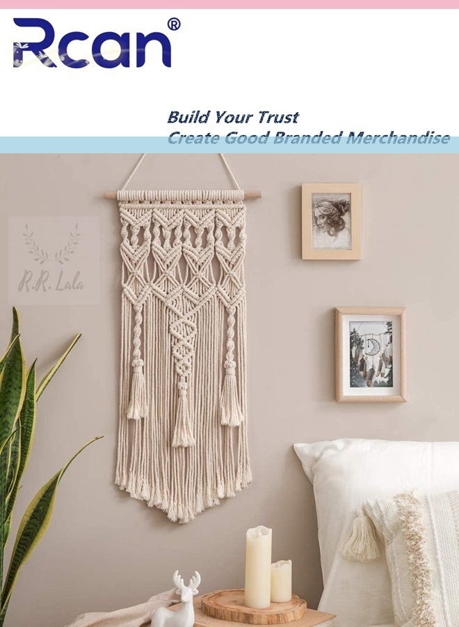 Rcan Large Macrame Wall Hanging Tapestry Wooden Stick Hand Woven Bohemia Tassel Curtain Home Living Wedding Backgrount Boho Decor - Image 2