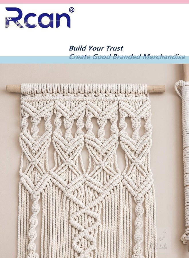 Rcan Large Macrame Wall Hanging Tapestry Wooden Stick Hand Woven Bohemia Tassel Curtain Home Living Wedding Backgrount Boho Decor - Image 3