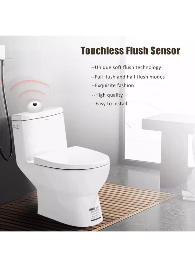 Cobest Automatic Touchless Toilet Flush, with Infrared Sensor Automatic,Two Flush Modes Design, Reduce Contact, Convenient & Hygienic, USB Rechargeable for Home and Public Use(White) - Image 2