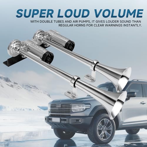 AOLIHAN Air Horn for Truck with Bracket Train Horn kit with Compressors Super Loud Train Horn for Any 12V Vehicles 12V 178dB - Image 5