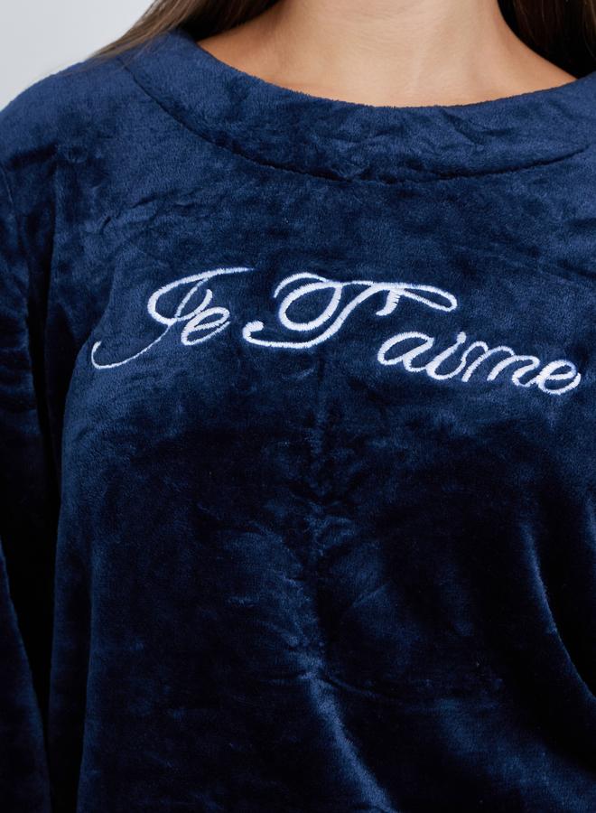 Styli Fleece Contrast Piped Top, Headband and Pyjama Set - Image 5