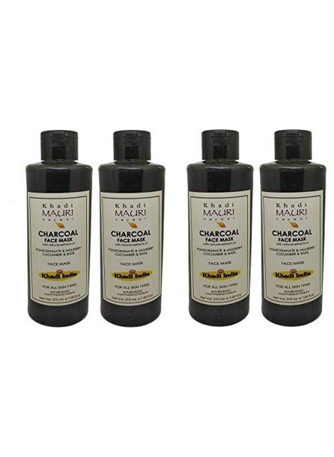 Khadi Mauri Herbal - Khadi Mauri Charcoal Face Mask Pack Of 4 (840 Ml) - Image 1